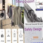 13.8 Feet Telescopic Clothes Hangers Indoor Outdoor Clothes Rack Wall Mounted Magic Laundry Hooks - Image 2